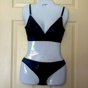 Plumeria Black Sheer Lingerie Set